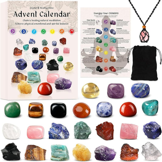 🎅🎄24 sztuki kryształów do kalendarza adwentowego – Natural Stone Crystal Journey