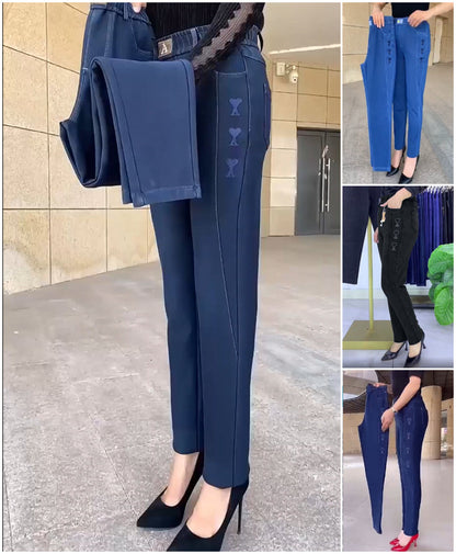 🔥Dżinsy damskie z kieszeniami bocznymi i elastyczną talią