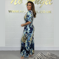 💖Damski letni modny body z nadrukiem liści w rozmiarze plus size z elastyczną talią