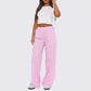 2024 Gorąca wyprzedaż 🔥 Damskie spodnie w paski Casual Relaxed Fit Straight Lounge Pants