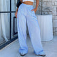 2024 Gorąca wyprzedaż 🔥 Damskie spodnie w paski Casual Relaxed Fit Straight Lounge Pants