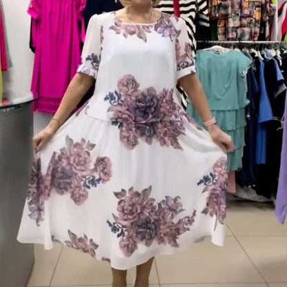 Robe fluide à imprimé pivoine pour femmes