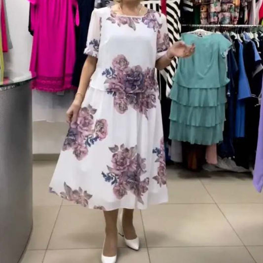 Robe fluide à imprimé pivoine pour femmes