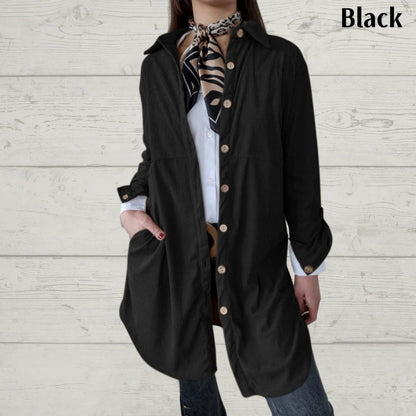 🔥Hot Sale🔥Women's Lapel Soft Long-Sleeve Button Down Coat