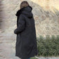 ❄️ Zimowy płaszcz damski z kapturem i futrzanym kołnierzem Casual Parka
