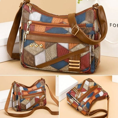 👜Torba w geometryczny wzór w stylu vintage z regulowanym paskiem