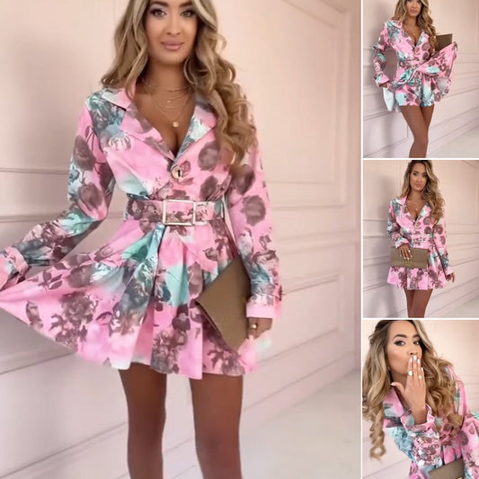 🔥👗Modne sukienki damskie z długim rękawem w kwiaty