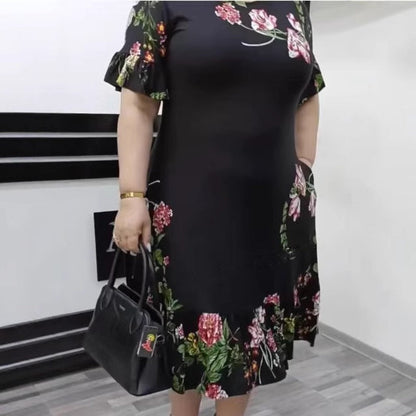 S-4XL👗Elegancka falbaniasta sukienka z nadrukiem