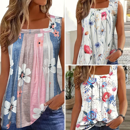 🌸Damski top bez rękawów z nadrukiem
