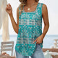 Women's Summer Sleeveless Square Neck Printed Camisole Top