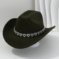 Női strasszos szívmintás cowboykalap – Elegáns francia jazz fedora