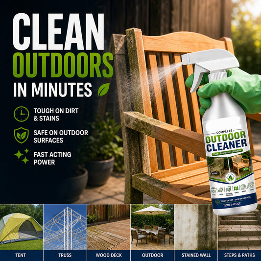 🧽Kültéri felületek tisztító spray, gyorsan ható folttisztító teraszhoz, fa bútorokhoz és kültéri felületekhez