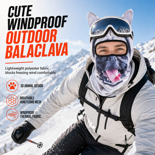 🐾 Állatmintás, szélálló balaclava arcmaszk 😜 Meleg téli szabadtéri ruházat