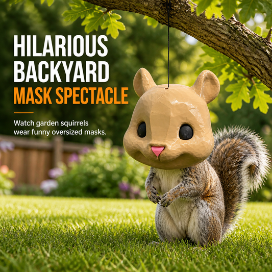 🐿️ 3D-nyomtatott óriás mókusfejű mókusetető játék